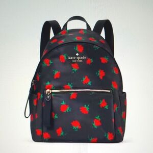 🆕️ KATE SPADE  CHELSEA ROSE TOSS PRINTED MEDIUM BACKPACK